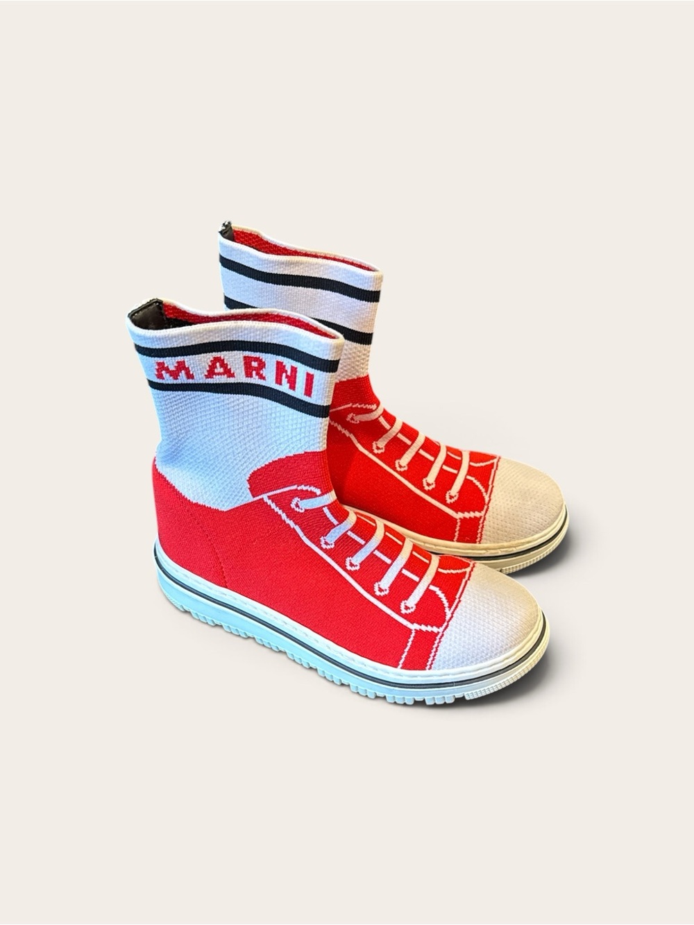 Children’s Marni Trompe L’oeil Jacquard High-Top Sneaker